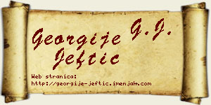 Georgije Jeftić vizit kartica